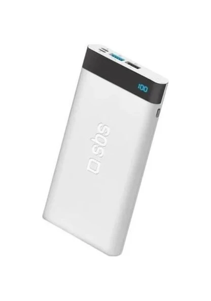 SBS 79744 10000 mAh LCD Dijital Göstergeli 2 USB Çıkışlı Powerbank ürün görseli 1