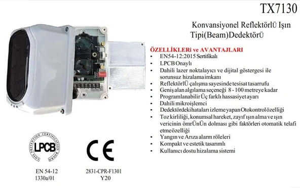TNA TX7130 Konvansiyonel Beam Dedektörü 70 MT - 100 MT ürün görseli 1
