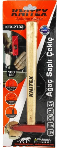Knitex Ağaç Saplı Çekiç 100 GR - Resim 2