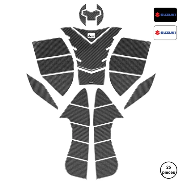 Grippatch Suzuki Hayabusa 2024 ile Uyumlu Kaydırmaz 6D Karbon 25 Parça Tank Pad Seti GC57 ürün görseli 1