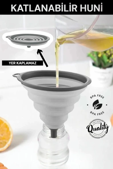 Katlanabilir Huni Akordiyon Huni, Yer Kaplamaz Silikon, Kolay Kullanım Silikon Huni ürün görseli 1