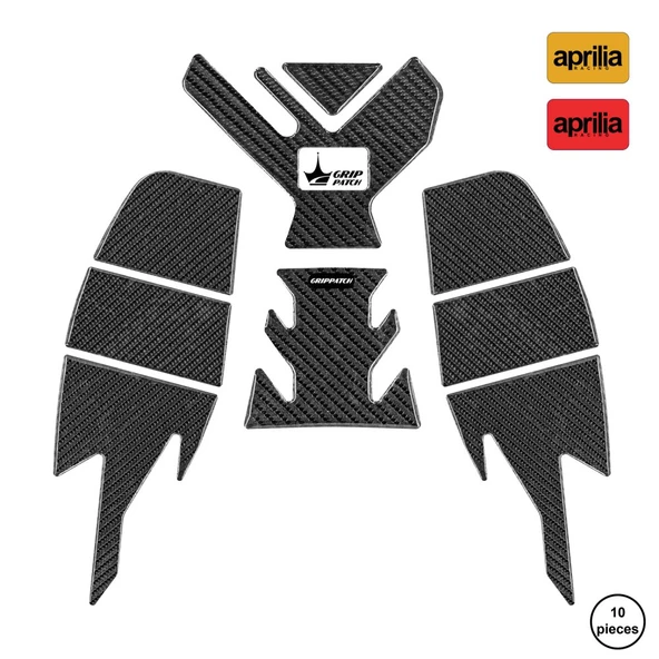 Grippatch Aprilia RS660 2025 ile Uyumlu Kaydırmaz 6D Karbon 10 Parça Tank Pad Seti GC61 ürün görseli 1