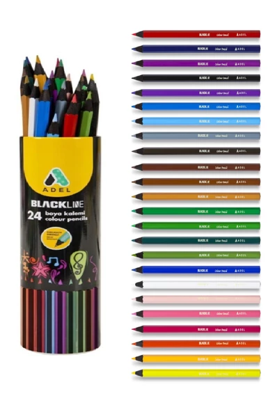 Blackline Kuru Boya Kalemi Tam Boy 24 Renk Metal Tüp Adel Blackline Kuru Boya Seti 24 Renk ürün görseli 1