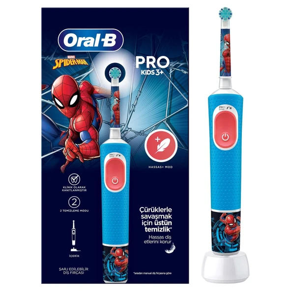 Oral B D103 Vitality Pro Spiderman Özel Seri Çocuklar İçin Şarj Edilebilir Diş Fırças ürün görseli 1
