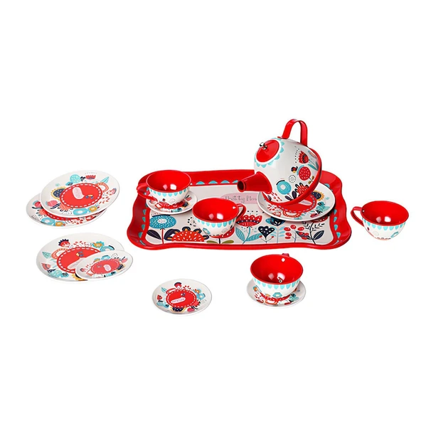 Vardem 15 Parca Cıcek Desenlı Metal Cay Set ürün görseli 1