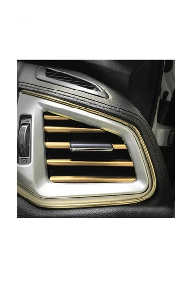 Rukye Shop Araç Içi Klima Izgara Hava Çıkış Dekoratif Şeritler Klima Şerit Gold Altın Klima Şeritleri ürün görseli 1