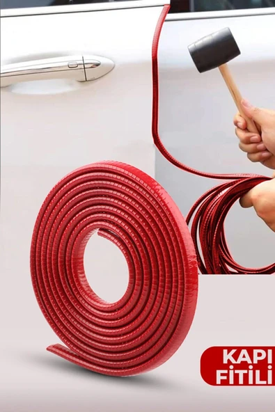 Rukye Shop Oto Kapı Fitili Çizilmelere Karşı Koruyan Araç Kapı Koruyucu Fitil Kırmızı 5 Metre Darbe Koruyucu ürün görseli 1