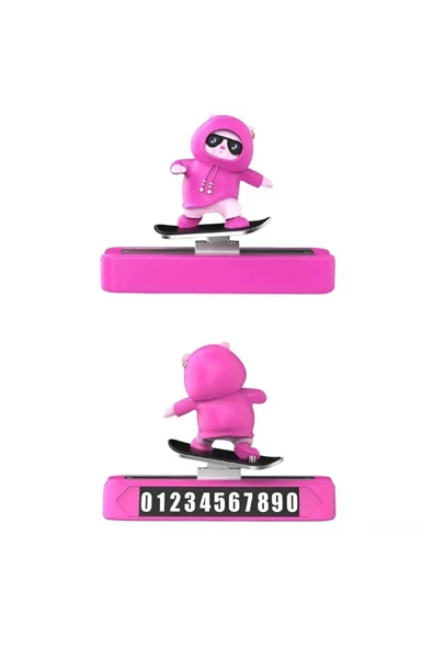 Rukye Shop Hareketli Kayan Figür Kaykay Numaratör Oto Araç Kaykay Numaratör Torpido Üstü Numaralık Pembe ürün görseli 1