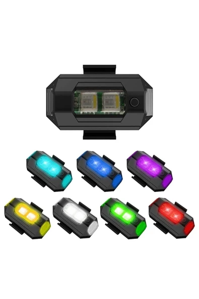 Rukye Shop Mini Uçak Kanat Led Kablosuz Aircraft Rgb Led Lamba Kablosuz Mini Çakar Usb Şarjlı ürün görseli 1