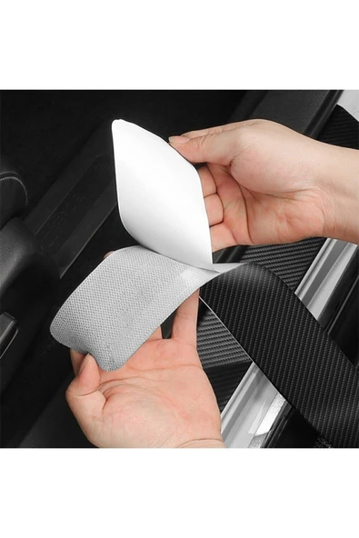 Rukye Shop Citroen Logolu Karbon Kapı Eşiği Koruyucu Bant Folyo 4'lü Set ürün görseli 1