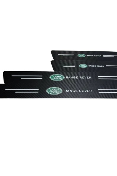 Rukye Shop Range Rover Logolu Karbon Kapı Eşiği Koruyucu Bant Folyo 4'lü Set ürün görseli 1