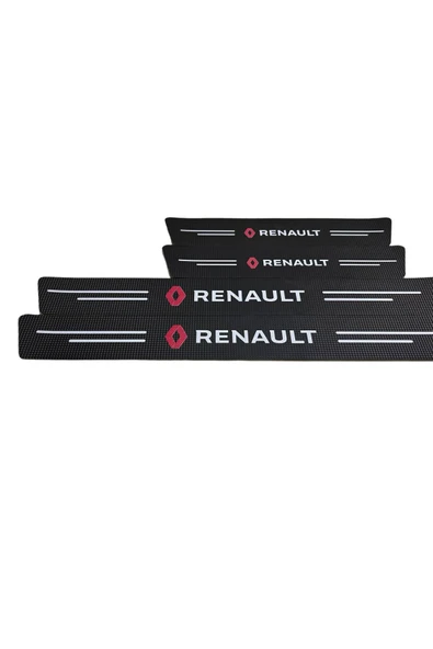 Rukye Shop Kırmızı Renault Logolu Karbon Kapı Eşiği Koruyucu Bant Folyo 4'lü Set ürün görseli 1