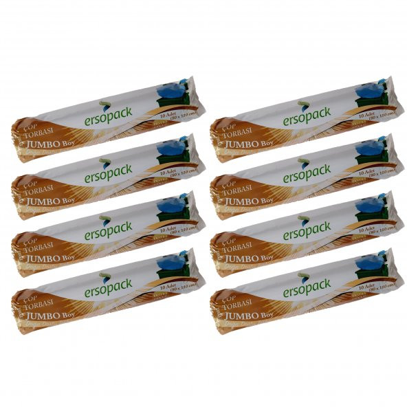 Ersopack Evsel 80x110 cm Çöp Torbası 8 Rulo 10'lu ürün görseli 1