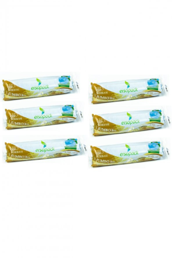Evsel Jumbo Çöp Torbası 80x110 cm 6 rulo 60 adet Çöp Poşeti ürün görseli 1
