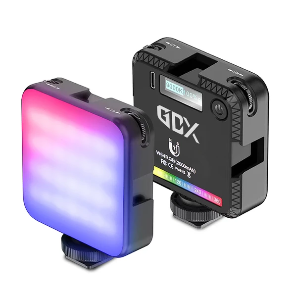 GDX 64 RGB LED Mıknatıslı Mobil Video Işığı 2500K-9000K 20 Efektli Cep LED Işık ürün görseli 1