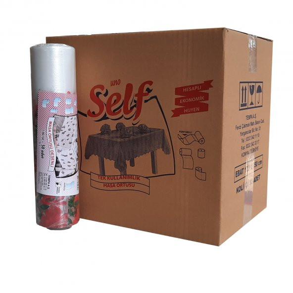 Self Tek Kullanımlık Masa Örtüsü Su Geçirmez 120x150 1 Koli 12 Rulo x 50 Adet ürün görseli 1