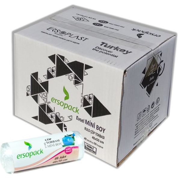 Evsel Mini Boy Çöp Torbası 40x50 Cm 50 Rulo 2000 Adet Çöp Poşeti - Resim 3