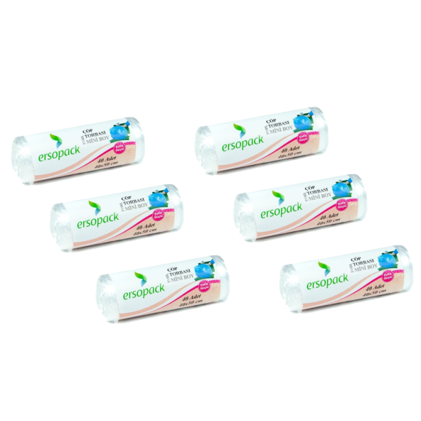 Ersopack Evsel Mini Çöp Torbası 40x50 cm 40'lı x 6 Rulo ürün görseli 1