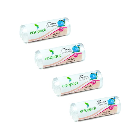 Ersopack Evsel Mini Çöp Torbası 40x50 cm 40'lı x 4 Rulo ürün görseli 1