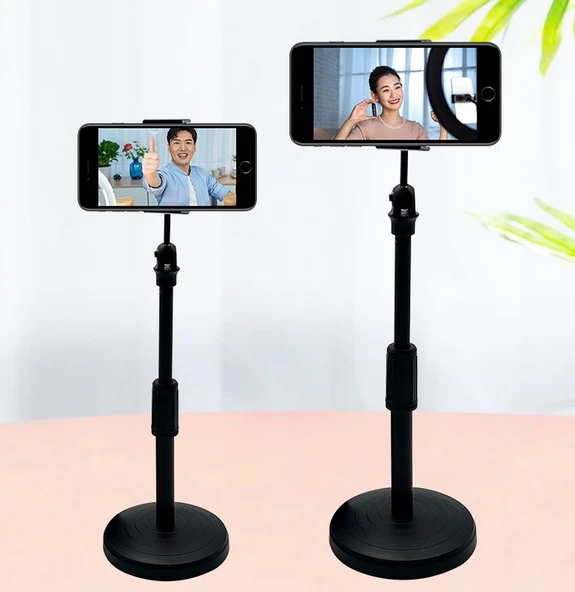 Masaüstü Teleskopik Telefon Standı Tripot - Resim 4