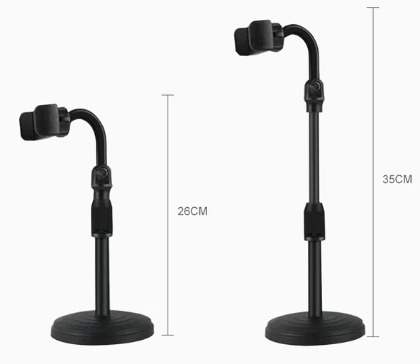Masaüstü Teleskopik Telefon Standı Tripot - Resim 3