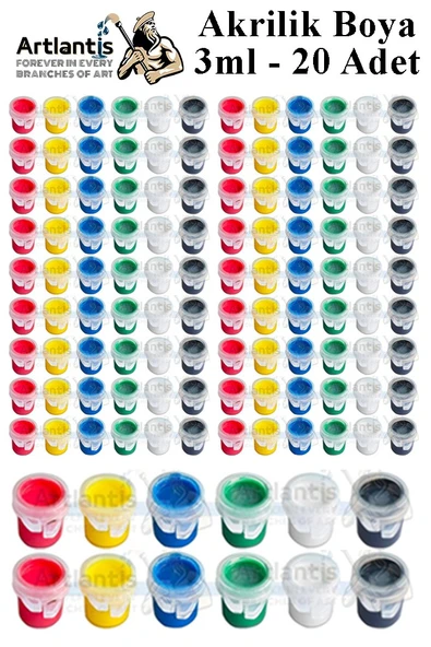 Akrilik Boya 3 ml 6 Renk 20 Paket Mini Küçük Akrilik Boya Taş Ahşap Seramik Tuval Alçı Tuval Etkinlik Boyama Sanatsal ürün görseli 1