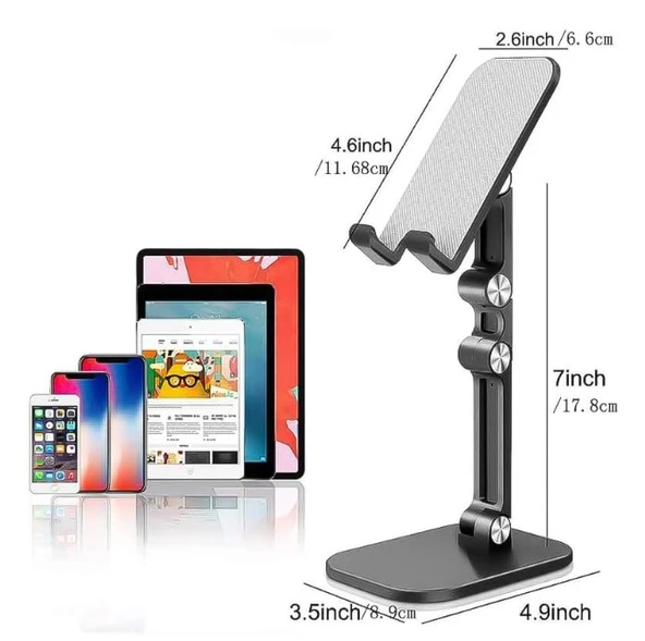 Kademeli Katlanabilir Masaüstü Telefon Tablet Standı MC-472 - Resim 3