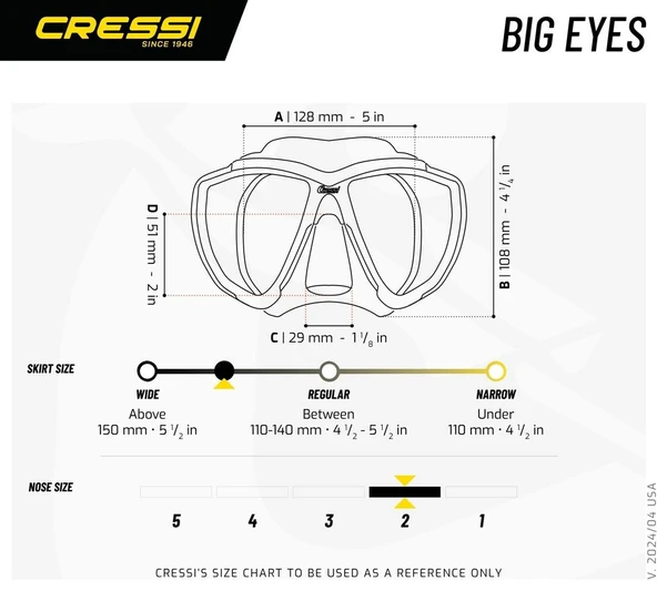 Cressi Big Eyes Dalış Maskesi - Resim 2