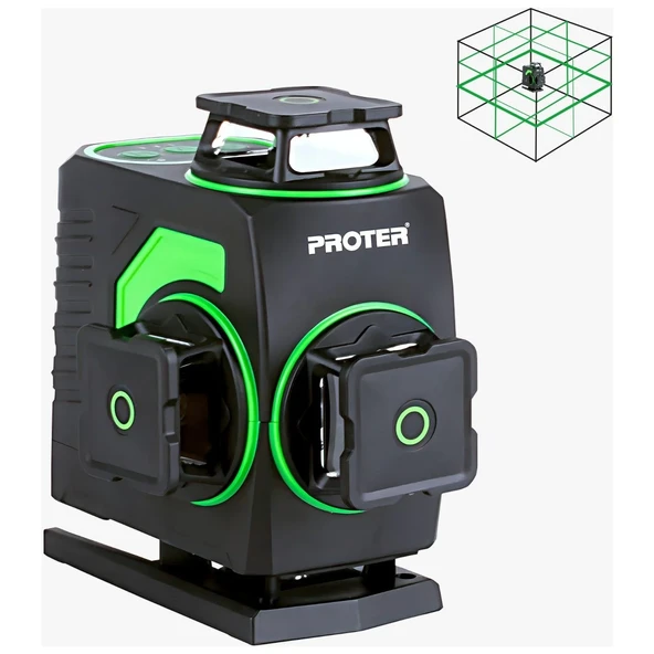 Proter Pl 460 Ls Yeşil Lazer Hizalama Çift Akülü 4X360 ürün görseli 1