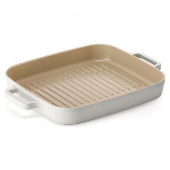 Neoflam Fika Alüminyum Döküm Dikdörtgen Izgara Tava 28 cm Metal Kulplu Grill - D-NEOF128G ürün görseli 1