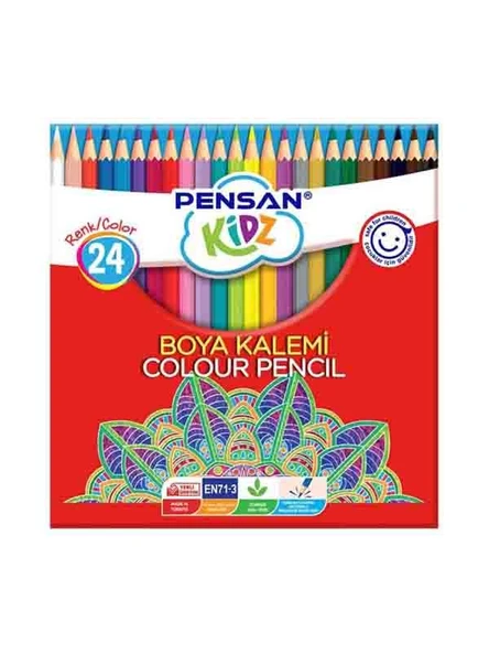 Pensan Kidz Kuru Boya 24 Renk Tam Boy ürün görseli 1