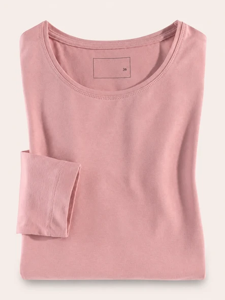 Pembe Uzun Kollu T-shirt - Resim 5
