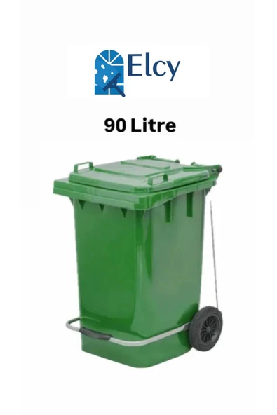 ELCY 90 Litre Tıbbi Atık Plastik Pedallı Çöp Konteyneri Yeşil Isıya Karşı Dayanıklı A Kalite ürün görseli 1
