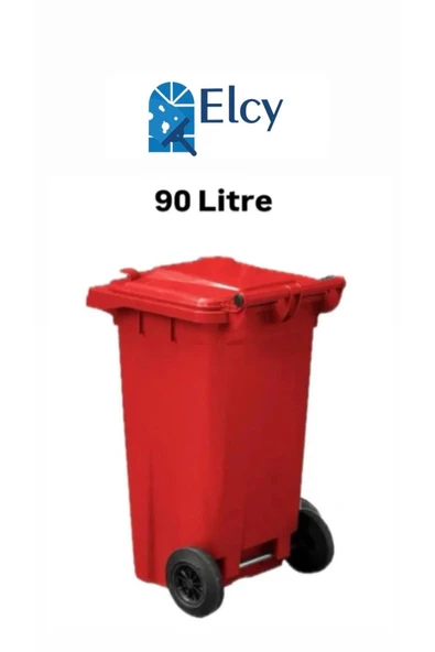 ELCY Tıbbi Atık Plastik Çöp Konteyneri Kırmızı 90LT Plastik Konteyner Isıya Karşı Dayanıklı A Kalite ürün görseli 1