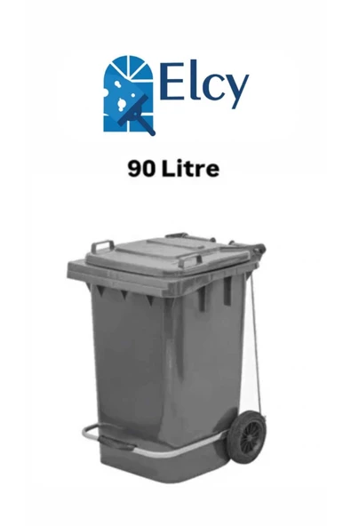 ELCY 90 Litre Tıbbi Atık Plastik Pedallı Çöp Konteyneri Gri Isıya Karşı Dayanıklı A Kalite ürün görseli 1