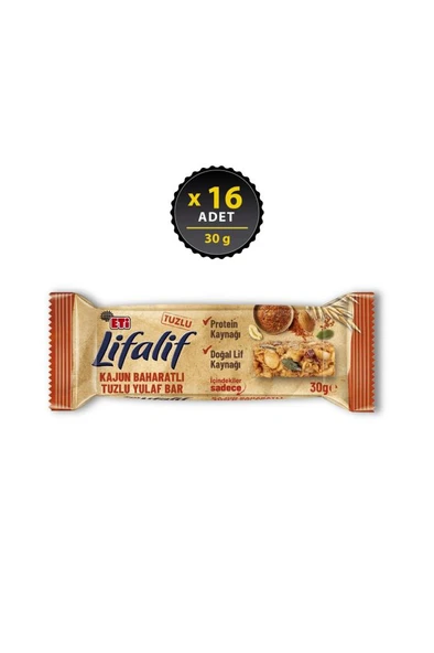 Eti Lifalif Kajun Baharatlı Tuzlu Yulaf Bar 30 G X 16 Adet ürün görseli 1
