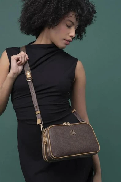 BENETTON KAHVE CAMEL KADIN ÇAPRAZ ÇANTA 1277-2Y5 ürün görseli 1