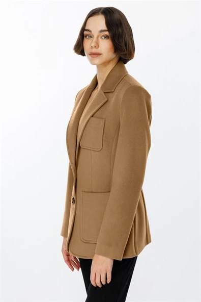 Torba Cep Camel Kaşe Kaban  1235-2K5 - Resim 2