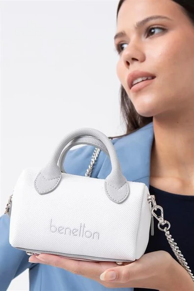 BENETTON BEYAZ A.GRİ KADIN ÇAPRAZ ÇANTA 1593-2Y5 ürün görseli 1