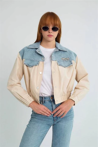 KOT DETAYLI TAŞ KADIN MONT D99393-2Y5 ürün görseli 1