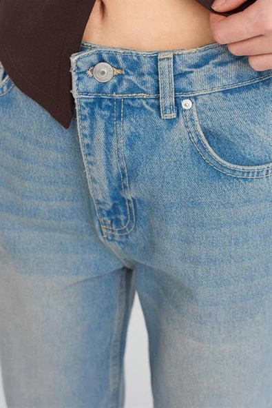 BORU PAÇA MAVİ KADIN PANTOLON  71350-2Y5 - Resim 3