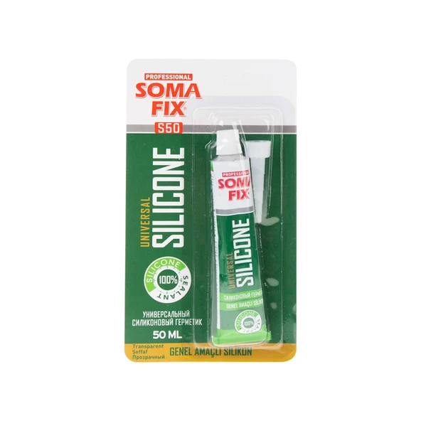 SOMAFİX SİLİKON GENEL AMAÇLI TÜP ŞEFFAF 50ML ürün görseli 1