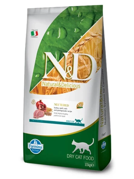 ND Düşük Tahıllı Hindili Kısırlaştırılmış Kedi Maması 10 Kg ürün görseli 1