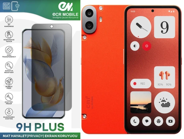 CMF Phone 1 Ekran Koruyucu Tam Uyumlu 9H Esnek Nano Kırılmayan MAT HAYALET(Privacy) ürün görseli 1