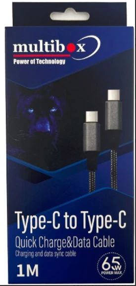 MULTİBOX MB-TY 1065 Type C to Type C 1 Metre , 65W ürün görseli 1