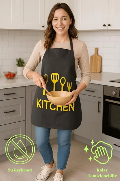 Kitchen Style Mutfak Önlüğü – Çatal Kaşık Desenli, Sıvı Geçirmez Şık Tasarım ürün görseli 1