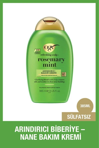 OGX Rosemary Mint (BİBERİYE & NANE) Arındırıcı Saç Bakım Kremi 385 ml ürün görseli 1