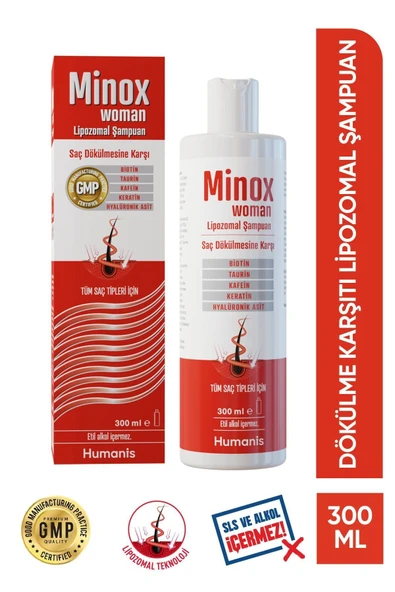 Minox Saç Dökülmesine Karşı Kadınlara Özel Biotin, Kafein, Taurin Içeren Lipozomal Şampuan 300ml ürün görseli 1