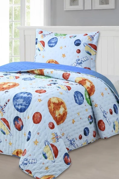 Space Genç Ve Çocuk Tek Kişilik Yatak Örtüsü 180x240 ürün görseli 1