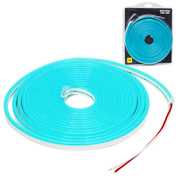 Powermaster 12 Volt 5 Metre Silikonlu Buz Mavisi Neon Led Şerit ürün görseli 1